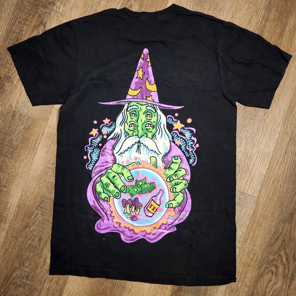 🧙♂️Zumiez🪄 A.Lab Mystical Wizard Money Graphic Tee S- BLACK - Picture 1 of 3